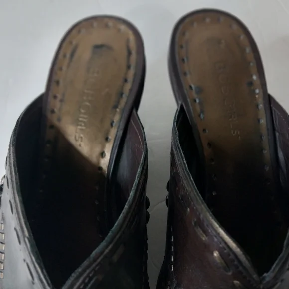 BCBGirls Dark Brown Embellished Mules Leather Western - Picture 11 of 11